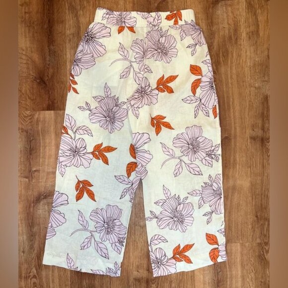 NWOT RACHEL ROY 100% LINEN Wide Leg Elastic Waist Pull on Boho Pants wPockets M - Picture 3 of 11